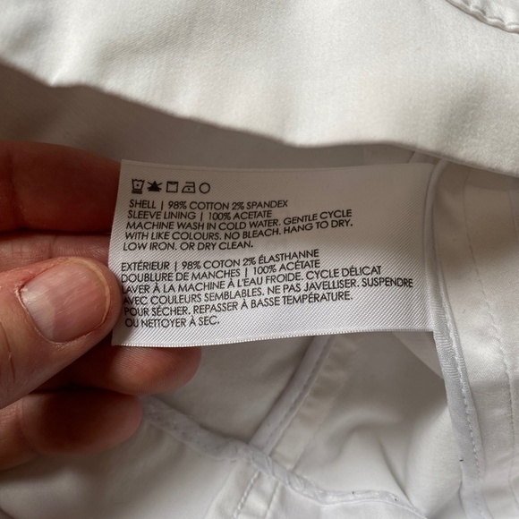 Club Monaco Women's White Front Button Cropped Light Cotton Jacket Size 6 - Picture 8 of 13